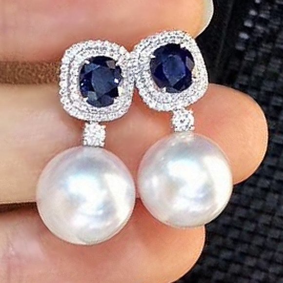 - Silver Plated Dangle Earring for Women Bride Crystal Rhinestone CZ HA4524